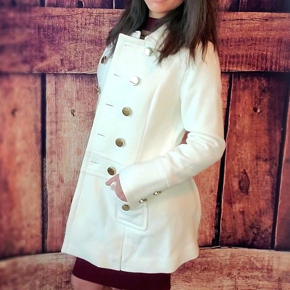 NWT Express Wool Blend White Peacoat